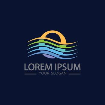 blue waves and water splash creating abstract natural patterns design fresh vector