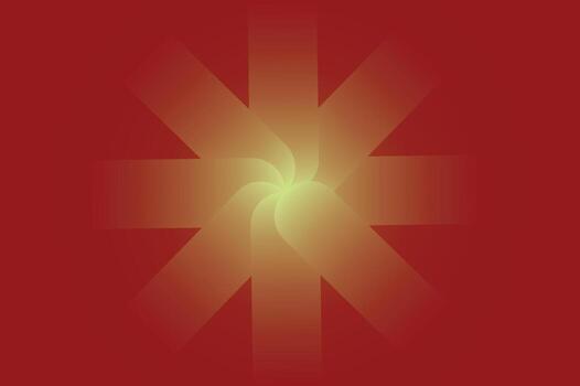 Abstract Golden Starburst Pattern on Red Background vector