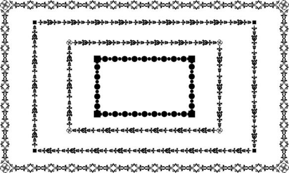 Black and White Frames with Decorative Borders for Graphic Design projects vector