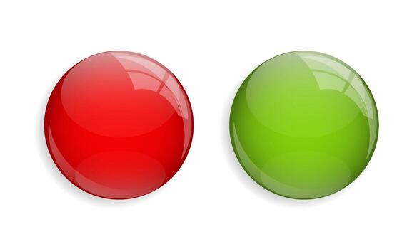 lustroso redondo rojo y verde botones en estilo vector