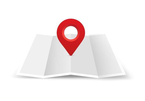 Map with location pins illustrations vector