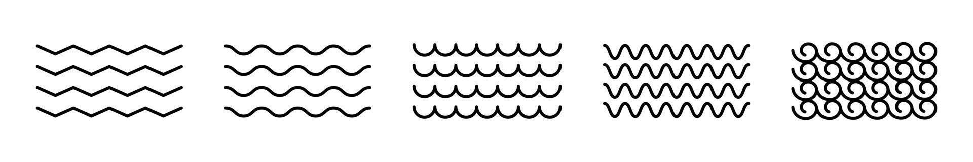 ola líneas modelo contorno conjunto vector