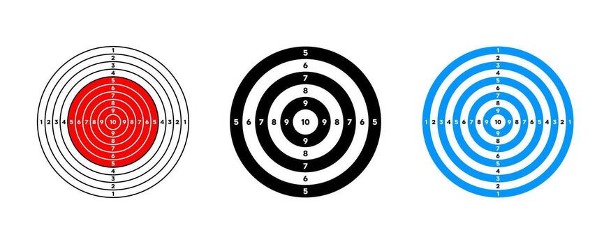 Target for shooting with numbers collection vector