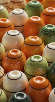 A Collection of Colorful Decorative Spheres with Intricate Patterns. photo