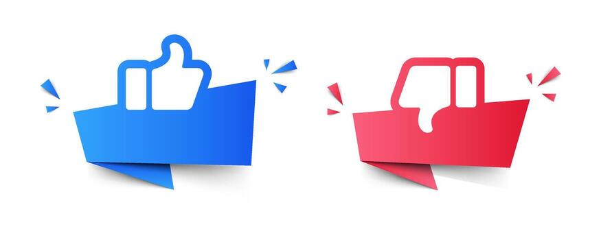 Thumb up and thumb down icon set. Like and dislike symbols. Rating and feedback. Do and Don't icons. stickers. Like or dislike icons vector