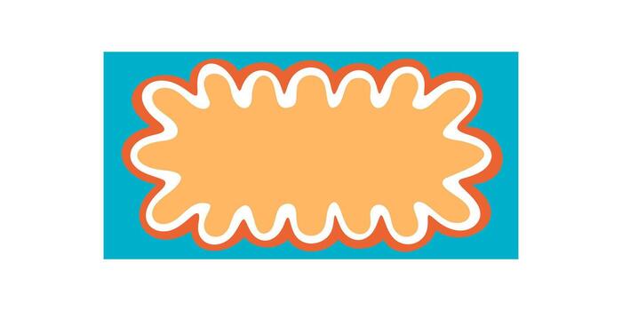 Groovy retro rectangle border with scallop edge and wavy bubble shape in orange. Cartoon frame creates a graphic background, y2k style design for creative projects with a playful touch. vector