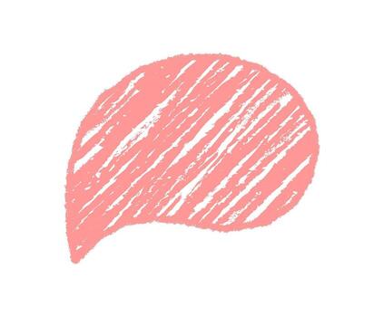 tiza bosquejo fluido habla globo con diagonal líneas formas un burbuja en pastel rosado. orgánico gota y caja de texto forma pistas a charlar, mensaje, y circular comunicación elemento en moderno gráfico vector
