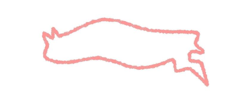 Pink wavy crayon speech balloon outline as circle and talk message. Hand drawn chat sketch for conversation, graphic outline with creative message concept, suitable for communication or fun text vector