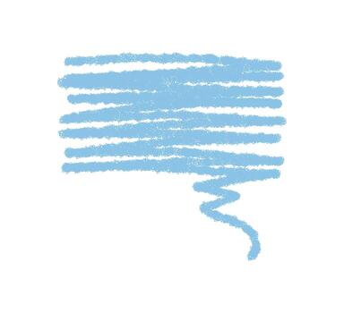 Speech bubble with crayon sketch style in soft blue. Chat balloon as textbox and talk icon for message or conversation themes, ideal for abstract communication visuals and modern social concepts. vector