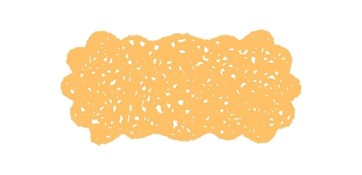 Groovy crayon hatched rectangle border sketch with funky wavy frame and retro shading. Background in light yellow chalk, y2k element as playful graphic for creative frame accents. vector