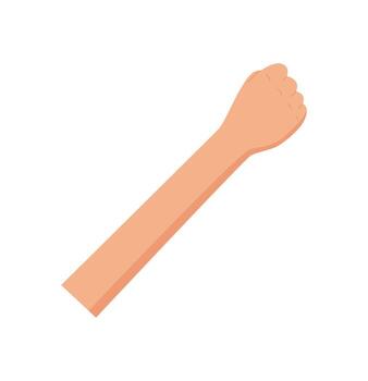 Flat hand showing number five with bare fingers. Human palm open in numeric gesture 5 for counting or math. Simple isolated illustration of signal or sign in minimalist design. vector