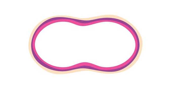 Groovy wavy outline rectangle retro frame with bubble shape accents adds a cartoon feel. Abstract border and graphic background create a bold y2k look, ideal for playful and trendy visual projects. vector