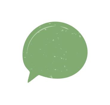 mano dibujado áspero orgánico habla caja en verde con papel textura pegatina. redondo charla burbuja como papel pegatina, Perfecto para mensaje, hablar o charla Nota con burbuja forma para creativo etiqueta. vector