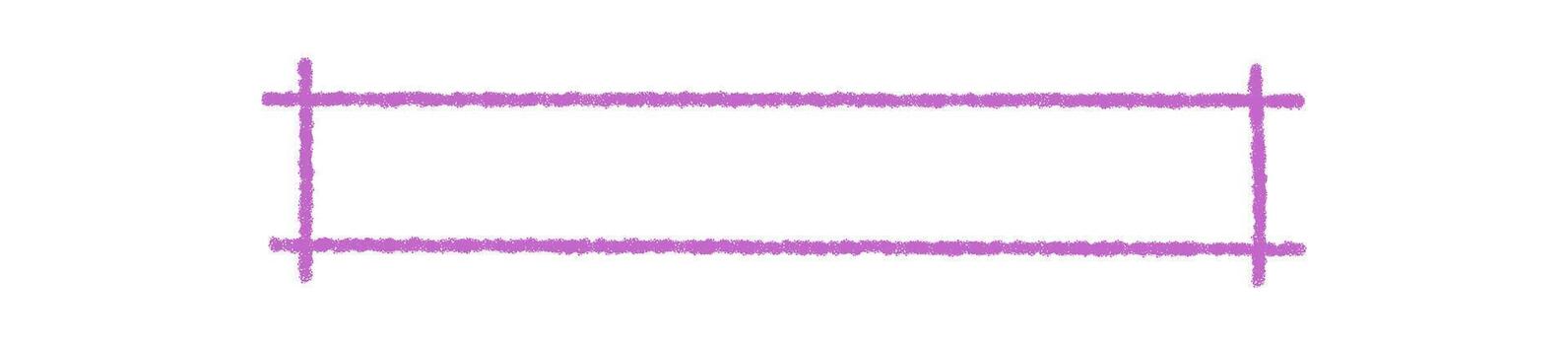 Crayon sketch rectangle frame with rough outline. Purple border adds card and banner style. Text box element defines the graphic, modern background for creative post or template design. vector
