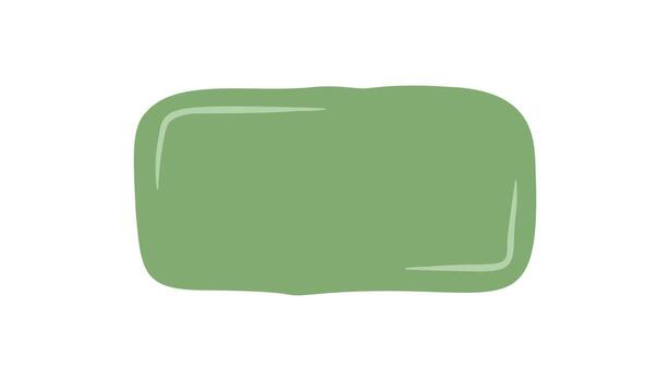 Hand drawn green fluid squiggle rectangle frame sticker. Abstract patch with soft label style, perfect as quote background or creative template for modern design and decor. vector