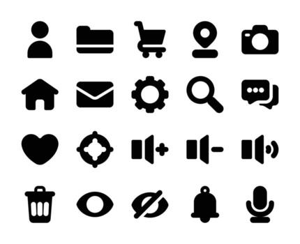 Set of User Interface Icons for Website and Application Design vector