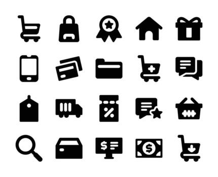 Collection of Online Shopping and Electronic Commerce Icon for Website and Application Design vector