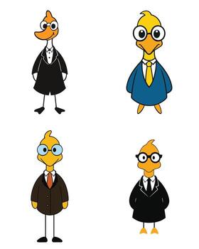 Dapper Ducks A Collection of BusinessAttired Avian Characters vector