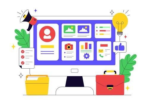 Computer interface design illustration vector