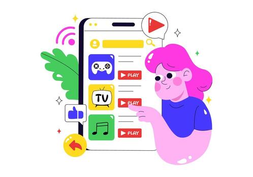 Mobile app user interface illustration vector