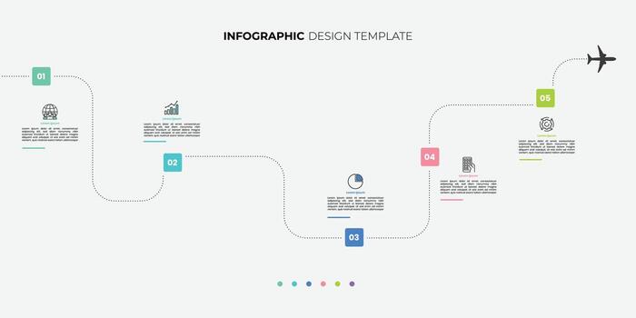 Modern Infographic design template. Timeline concept with 5 steps. Can be used for workflow layout, diagram, banner, illustration vector