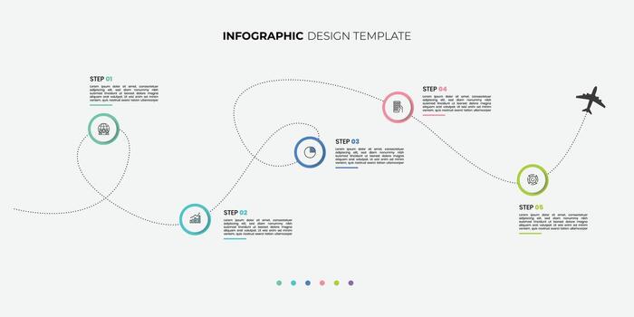 Modern Infographic design template. Timeline concept with 5 steps. Can be used for workflow layout, diagram, banner, web design, journey vector
