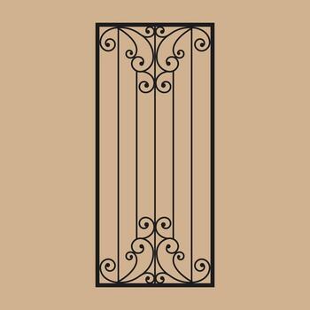 Wrought iron fence with classic pattern, Ornate metalwork design. Abstract geometric pattern. vector