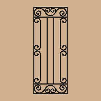 Wrought iron with classic scrollwork. Ornate metalwork design. Abstract geometric pattern. vector