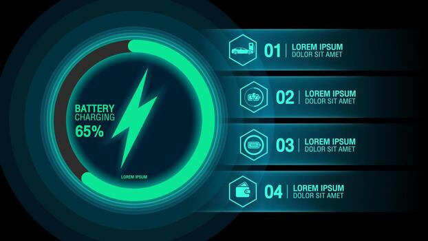 Battery charging status graphic illustration vector