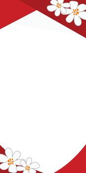 Simple Red Frame Design Background With Flowers vector