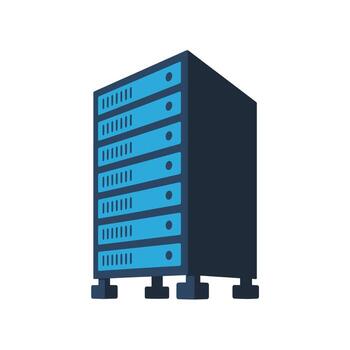 High-quality illustration of server rack. Ideal for print, web, branding, packaging, vector