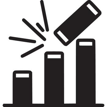 A battery icon with a bar graph vector