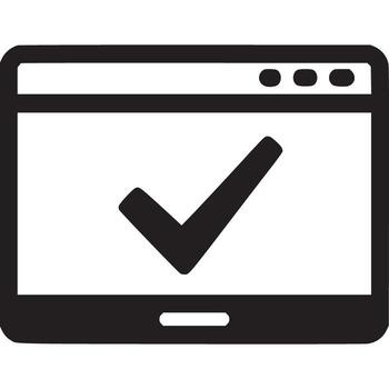 cheque marca icono en un computadora pantalla vector