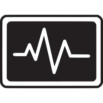 An icon of an ecg pulse on a black and white background vector