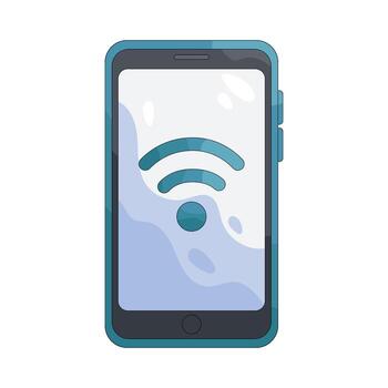 Mobile phone with Wi-Fi signal icon vector