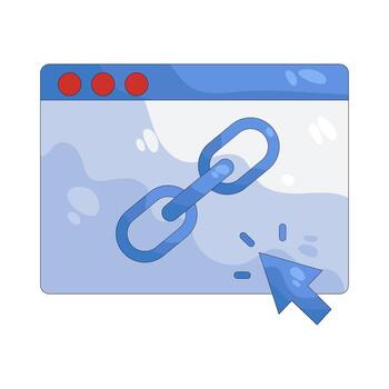 Icon of a link and cursor vector