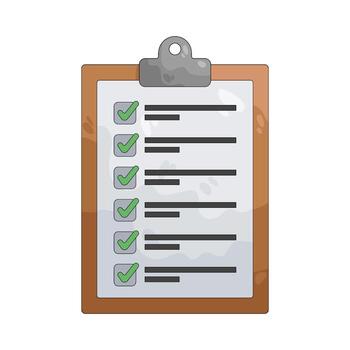 Clipboard with checkmarks for organization vector
