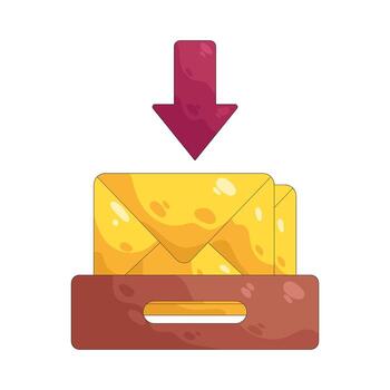 ilustración de bandeja de entrada con flecha entrante correo electrónico vector