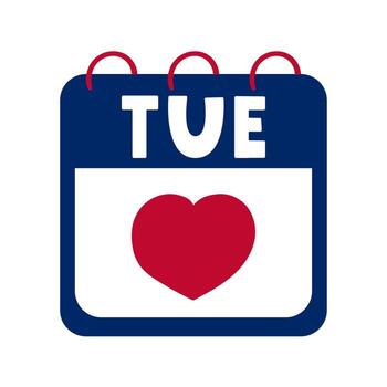 Calendar with Heart Mark Minimal design of a calendar marked with a heart. Simple illustration for Giving Tuesday event. vector