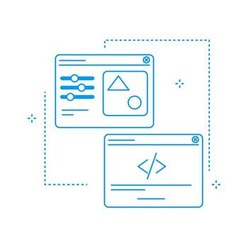 solicitud personalización desarrollo programa web tecnología icono firmar símbolo diseño vector