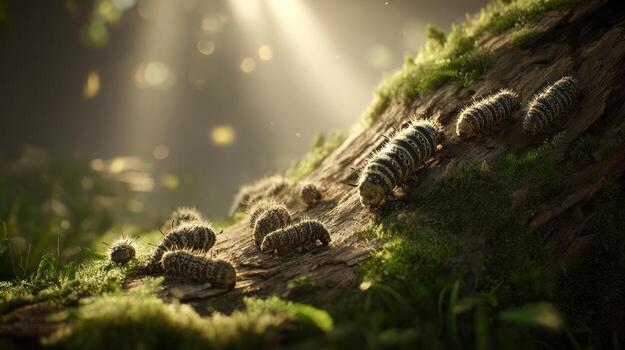 Forest floor creatures walking photo