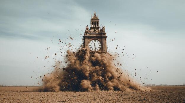Clock tower explosion photo
