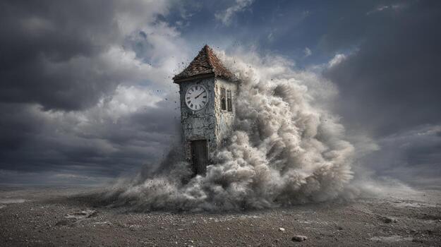 reloj torre Tormentoso clima foto