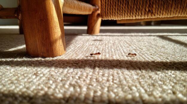 Ants on beige carpet photo