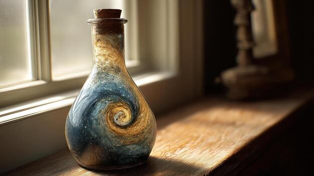 Decorative bottle with abstract design photo