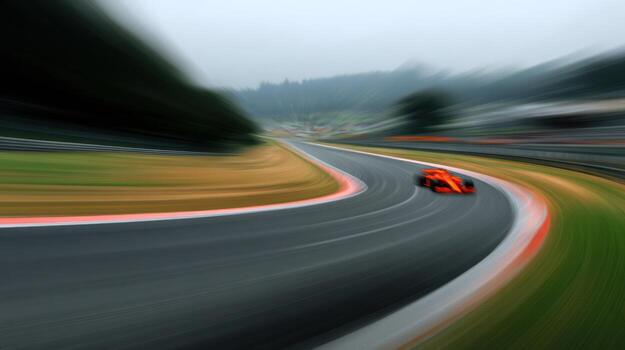 Racing car curve track photo