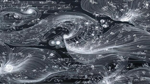 Abstract musical notes design photo
