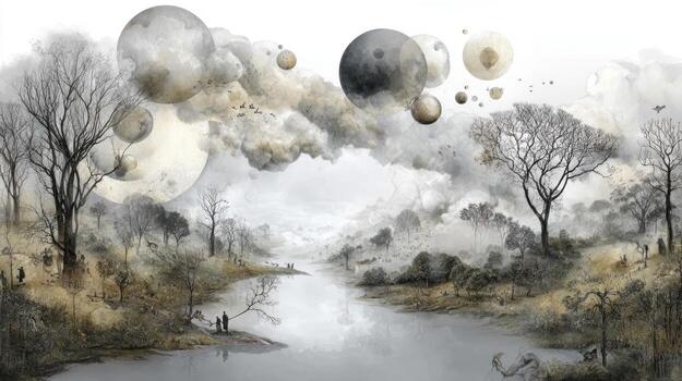 Abstract forest landscape photo