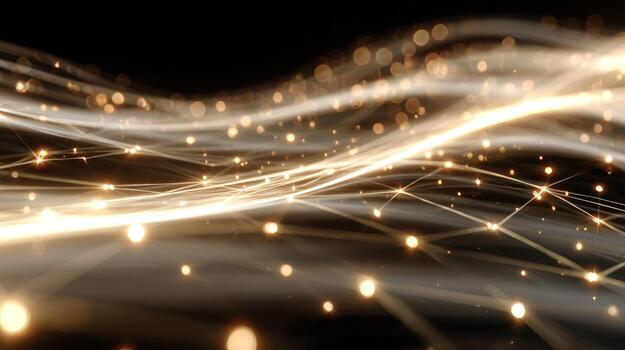 Abstract gold lines and dots photo