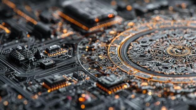 Circuit board ornate design photo